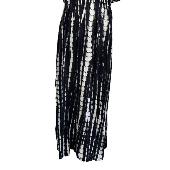 RUNAWAY CHILD Black White Tie Dye Kaftan Beach Coverup Maxi Dress Hand Made OS - Picture 10 of 15